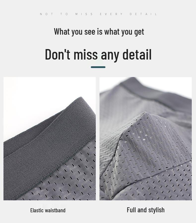 Men's Ice Silk Mesh Breathable Boxer Briefs - Anti-Chafing Four-Corner Shorts for Running