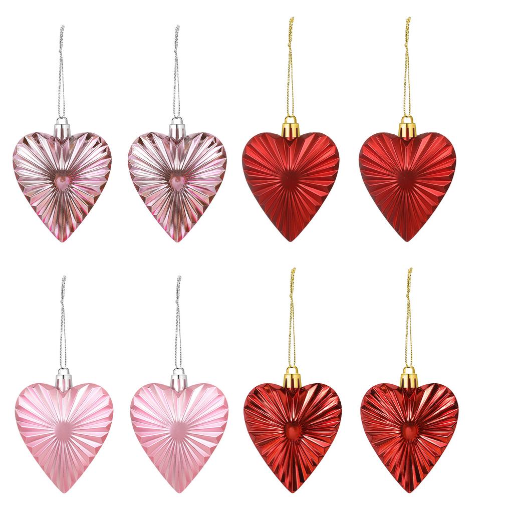 8Pieces Colorful Heart Ornaments For Valentine's Day Hanging Decoration for Home Wall Decorations