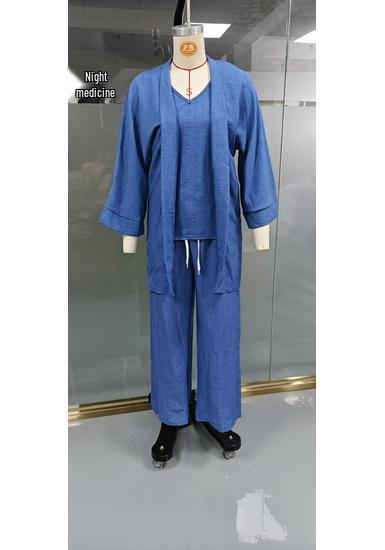European/American Spring-Fall Three-Piece Set: Loose 9-Sleeve Cardigan, Sleeveless Vest, and Long Pants.