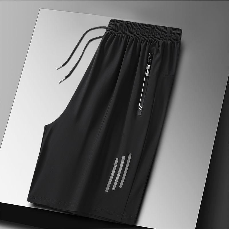 

Plus Size Ice Silk Sport Shorts Man Breathable Quick Dry Track Shorts Outdoor Drawstring Running Shorts with Zipper Pocket 8XL