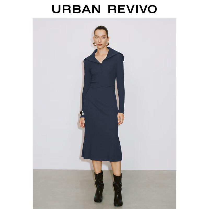 

UR 2025 Spring High Stand Collar Slim A-Line Dress XL