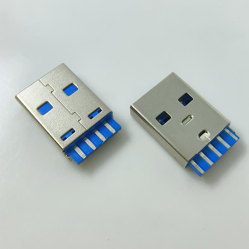 USB Type-C 3.0 Male Connector with 9 Solder Pads, 56K Resistor, CC Fast Charging Pins, for Hard Drive Enclosure