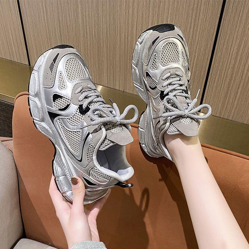 Women Vulcanized Shoe Mesh Breathable Comfortable Platform Women Autumn New Fashion Casual Sport Shoes Women Designer Sneakers