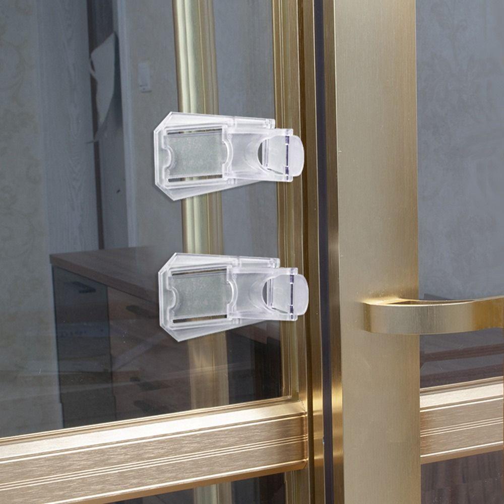 Transparent Sliding Door Lock Anti-pinch Sliding Sash Stopper  for Child Security Protection