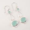 925 Sterling Silver Aqua Chalcedony Gemstone Handcrafted Jewelry Earrings 2.50" EE-132-16