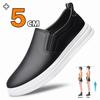 Spring Summer Comfortable Man Casual 5cm Elevator Shoes Men Loafers Soft Cow Leather Men Moccasins Height Increase Taller Shoes