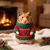 Small Animal Holiday Outfit Christmas Hamster Sweater, Soft Knitted Cute Outfit, Cozy Festive Pet Sweater Turtleneck Winter Clothes for Golden