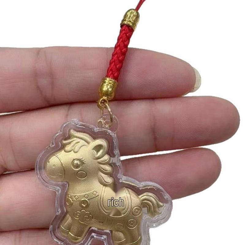 2026 Year of the Horse Fortune Pendant - Small Horse Keychain & Bag Charm for Prosperity, New Year Gift
