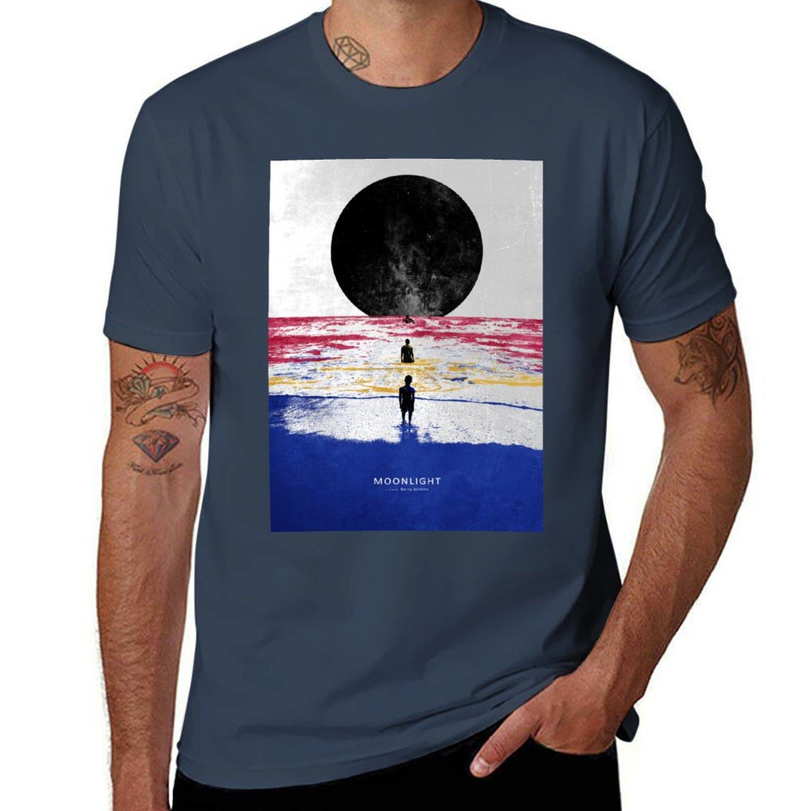 Moonlight TShirt Minimalist Plain Crew Neck TShirt S