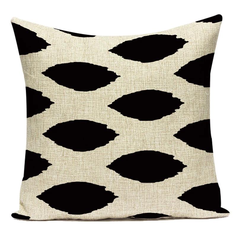 Czarny Biały Prosty Geometryczny Pasek Linia Dekoracyjna Poduszka Poliester Sofa Wystrój Domu Poszewka na Poduszkę do Salonu Poszewka