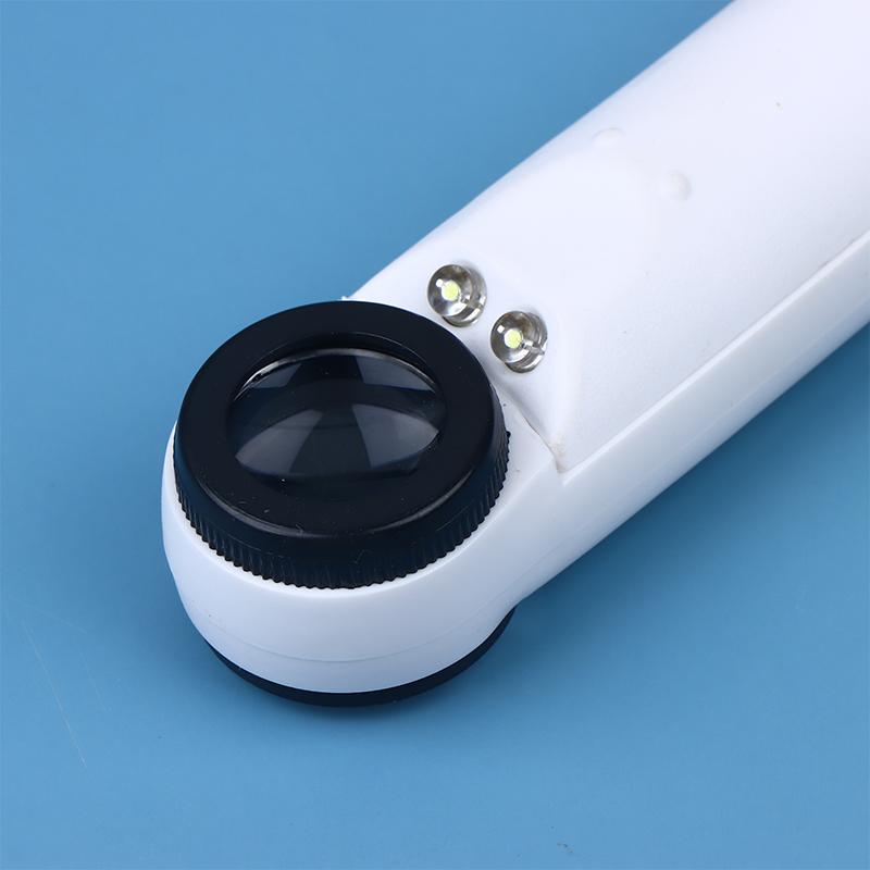 40X Handlupe mit zwei LED-Leuchten Identifikation Schmuck Diamant Jade Spiegel HD Lupe