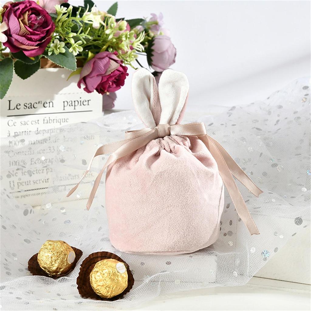 Easter Bunny Bags Fuzzy  Children's Gift Bags Home Decoration