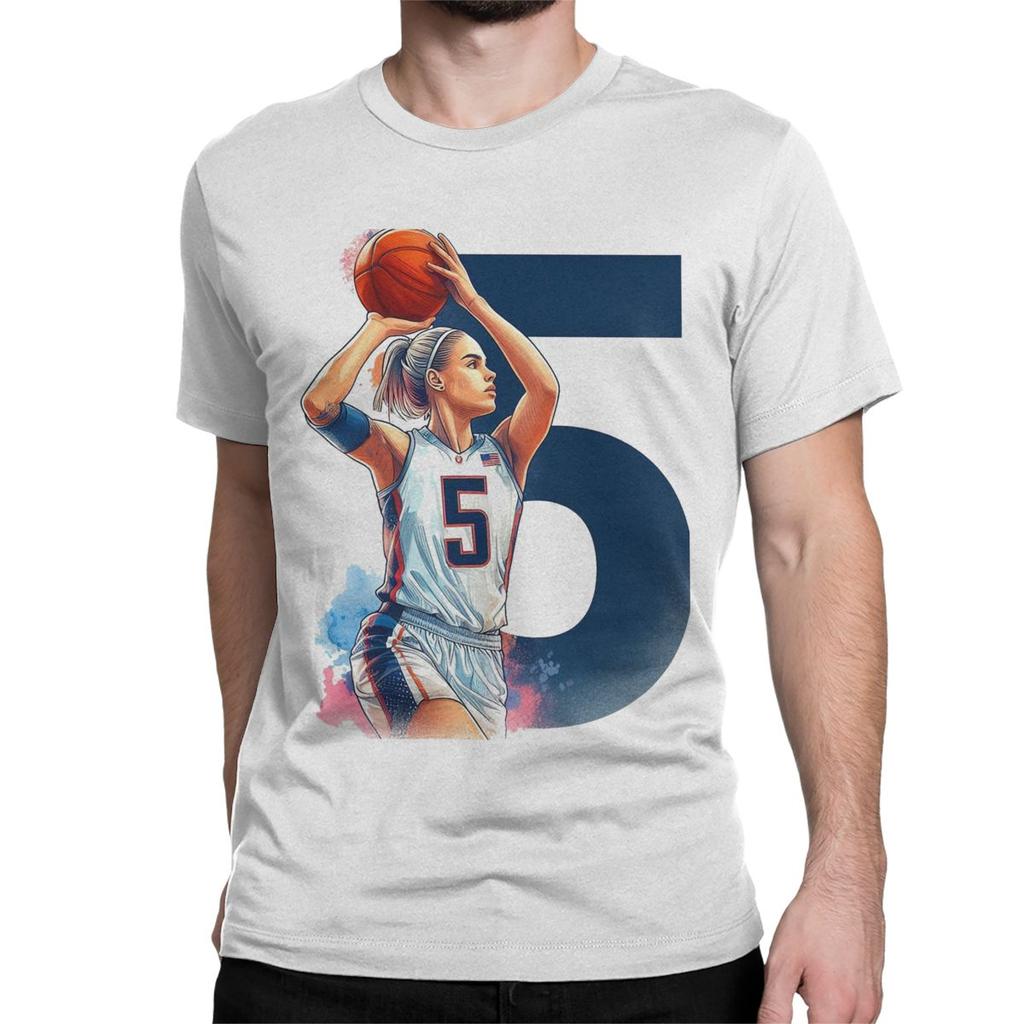 Herren Damen Retro Paige Bueckers T-Shirt Basketball 100% Baumwolle Kleidung Tolle Kurzarm Rundhals T-Shirts Übergröße T-Shirts