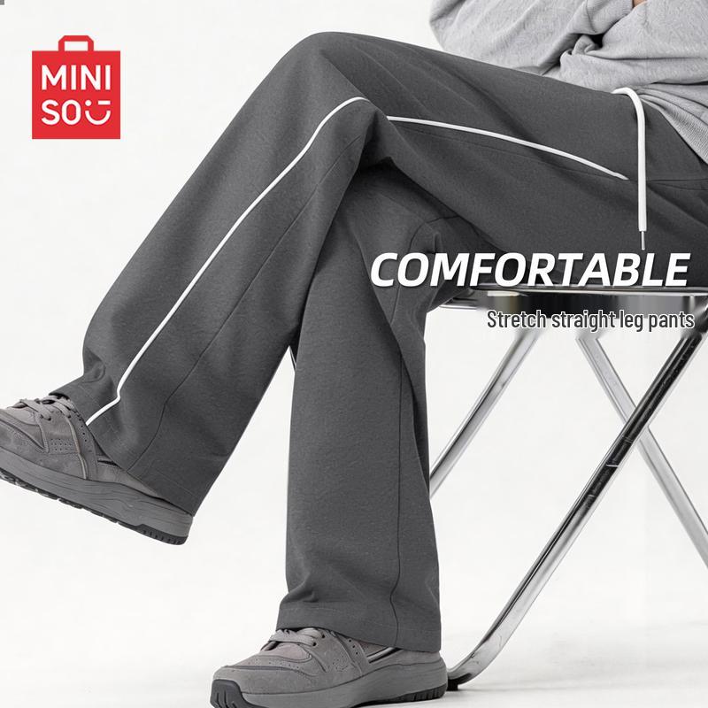 MINISO Men's American Retro Loose Fit Straight Leg Casual Pants