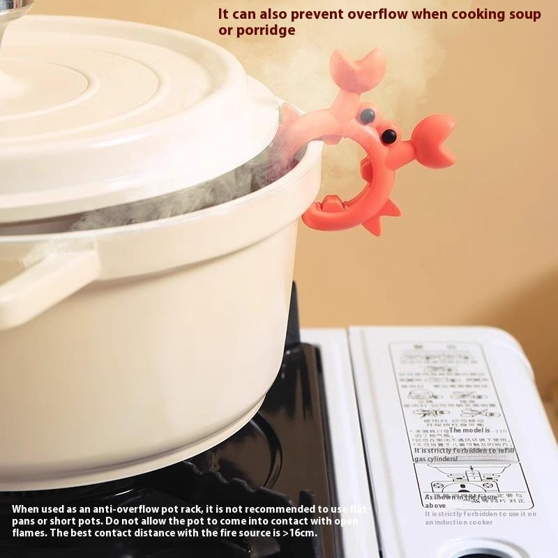 2/4Pcs Silicone Spatula Rack Small Crab Anti Scalding Overflow Pot Clip Spoon Holder Clip Universal Shovel Rack Kitchen Gadget