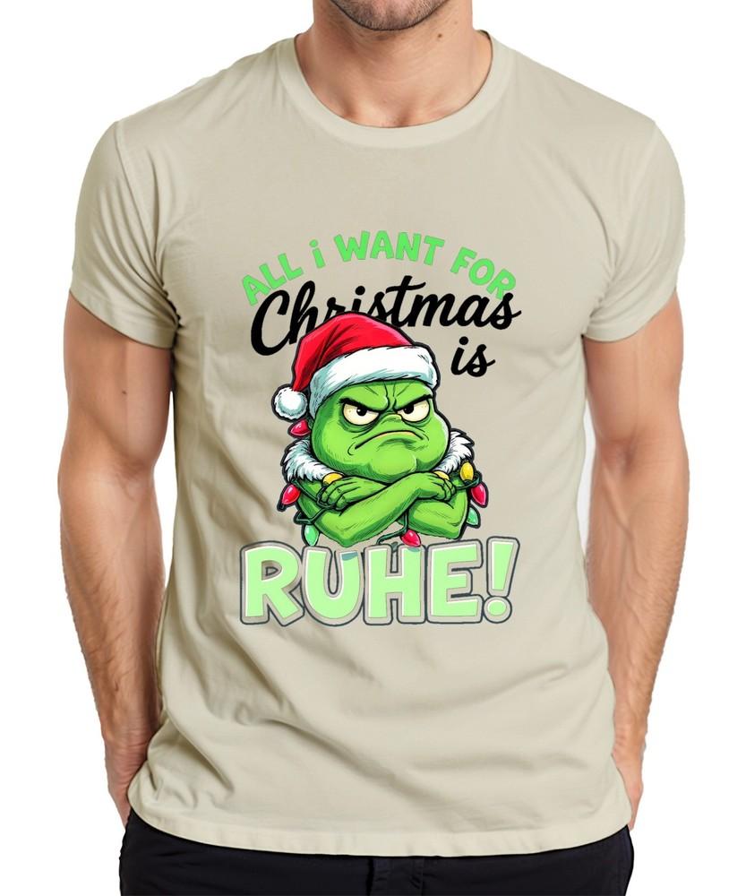 All I Want For Christmas Is Rest Grinch Santa Hat Funny Unisexs Tshirt