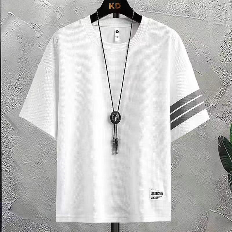 Summer Waffle Knit Loose Fit T-Shirt and Shorts Set