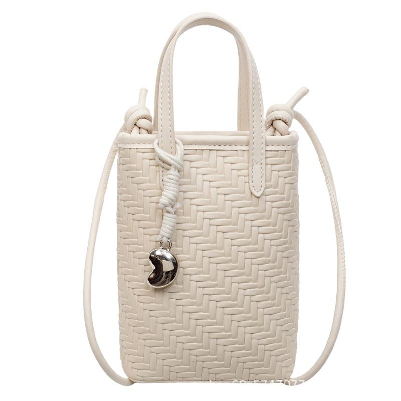 Niche Woven Bag Women's 2025 Summer New Fashion Women's Bag Popular One-shoulder Crossbody Bag Small Carry Bag Mobile Phone Bag