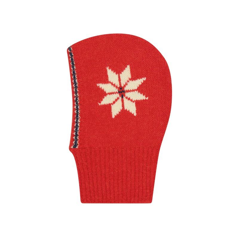 

Christmas snowflake atmosphere with wool balaclava winter ladies warm integrated knitted wool hat