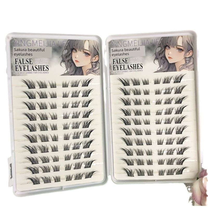 Large Capacity Glue-Free Self-Adhesive Suda Ji False Eyelashes, Fox-Style No-Removal Eyelashes, Natural Internet Celebrity Segmented Eyelashes
