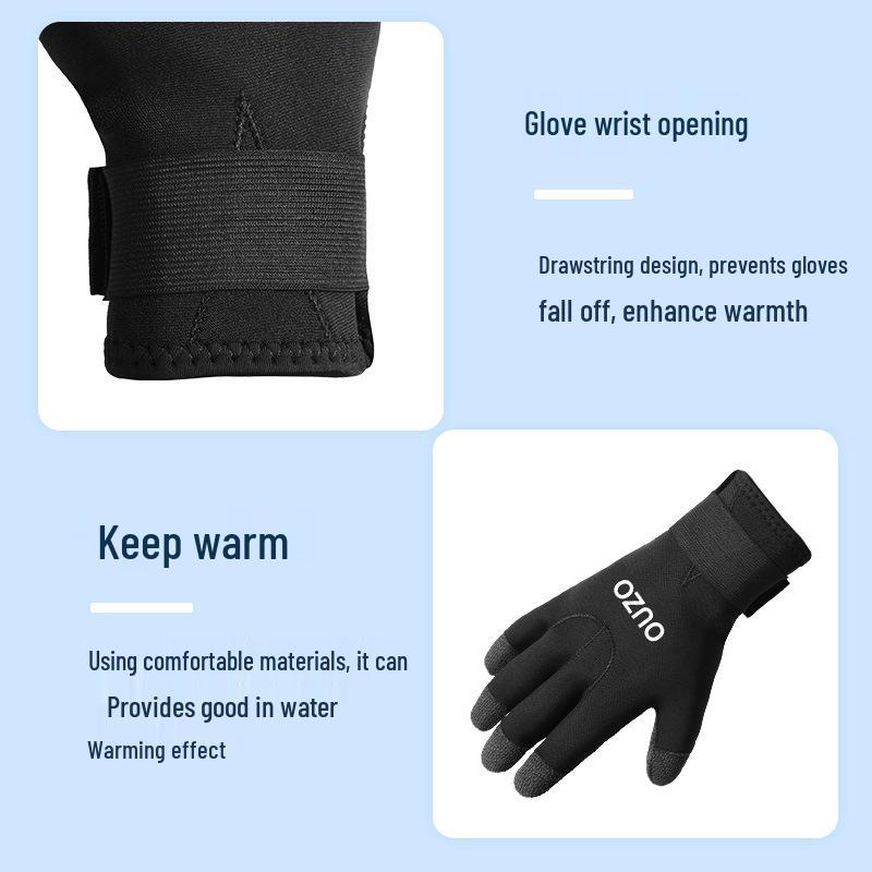 Diving Gloves 3/5mm: Durable, Cut & Puncture Resistant, Cold-Proof, Warmth-Keeping for Snorkeling, Surfing & Swimming