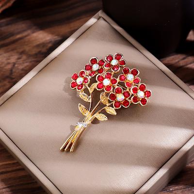 Bouquet Brooch Pin Women Clothing Coat Jewelry Party Accessries Gifts