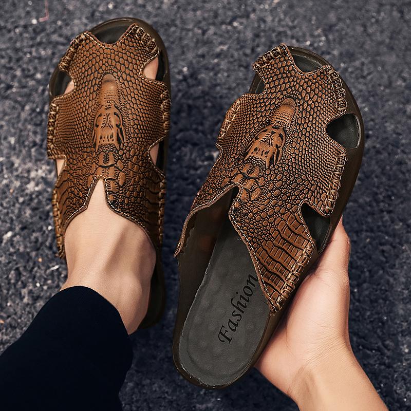 Pánské pantofle Gladiator Sandály Outdoorové letní římské sandály pro muže Plážové boty s otevřenou špičkou Plus Size