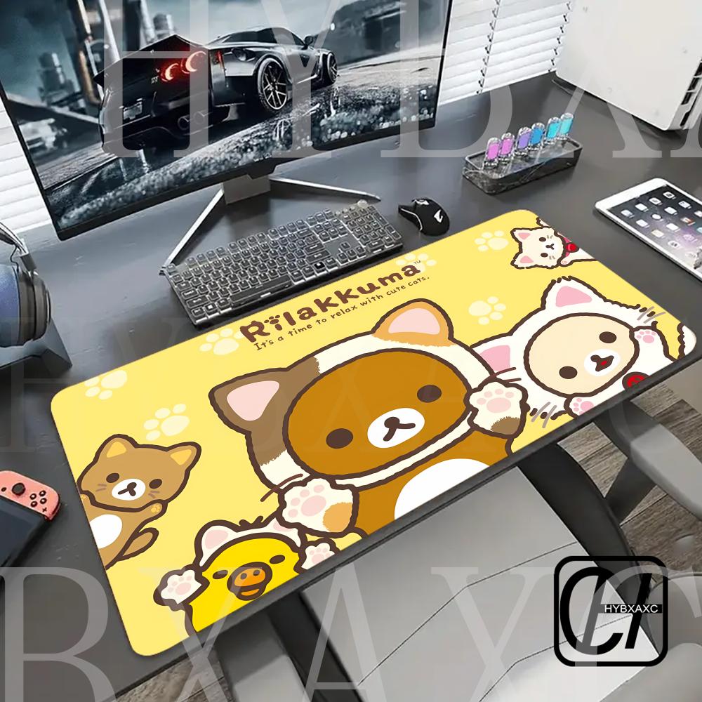 Kawaii Game Rubber Mat Cute Mousepad Non-slip Table Mat Anime Pink Rilakkuma Office Computer Accessories HYBXAXC