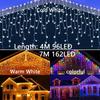 4M/7M Length Solar LED Curtain Light Waterproof Ultra Bright Icicle String Light 8 Modes Outdoor String Light Home Decor