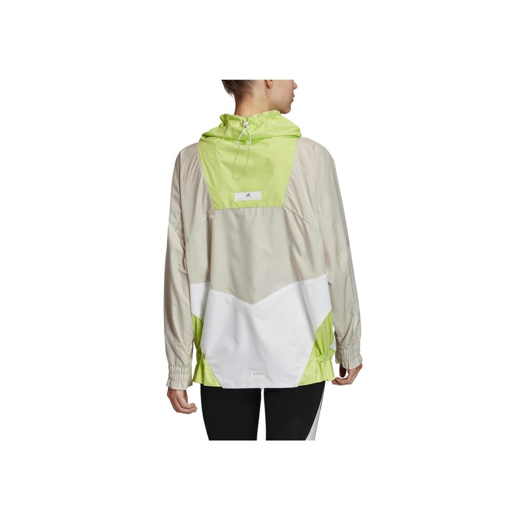 Adidas Stella McCartney Adizero Comfort Breathable Daily Training Casual Sports Jacket Women Brown Yellow Spliced Style FK9677
