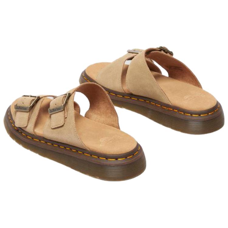 Dr. Martens Unisex Double Buckle Suede Sandals Black 41083200