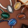 Colorful Crystal Oval Shape Necklace Earrings for Women Party Statement Jewelry Gifts