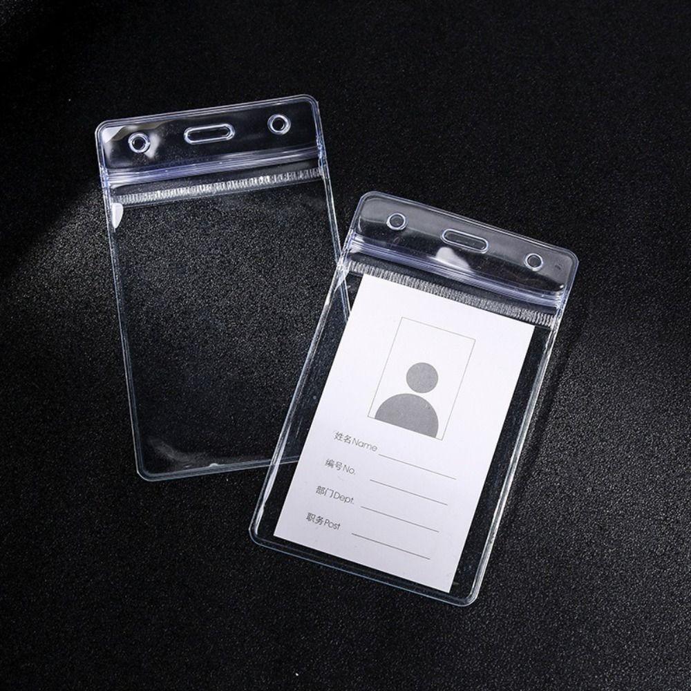 1PC Transparent ID Card Badge Holder PVC Name Card Protector Cover Simple Employee Card Case