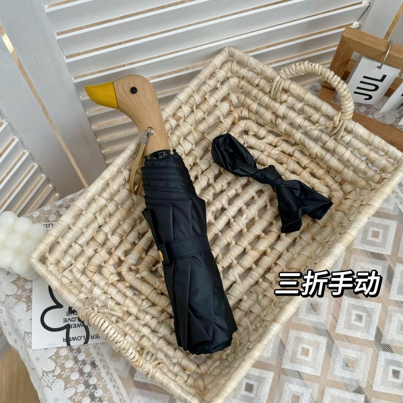 

INS Style Duck Umbrella Windproof Sunshade Dual-use Sunny and Rainy UV Protection Folding Rain Gear for Girlfriends Gifts Iron&8K чорний