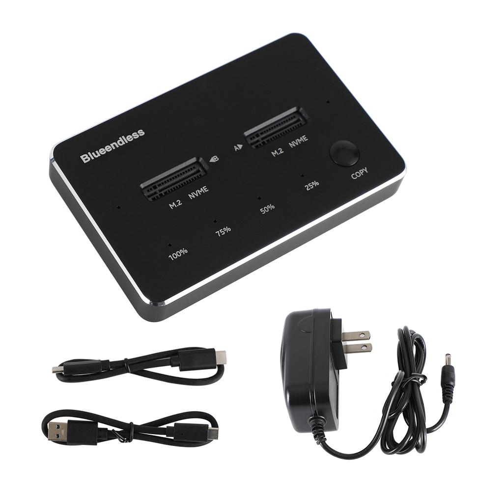 Stacja Dokująca NVME Duplikator SSD M.2 NVME+NVME Obudowa Dysku Półprzewodnikowego