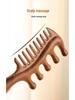 Gold Sandalwood Five-Tooth Meridian Comb for Scalp and Body Massage