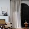 American Style Cotton Linen Black Stripe Yarn-dyed Simple Tassels Window Curtain Blackout Valance Luxury Living Room Curtains