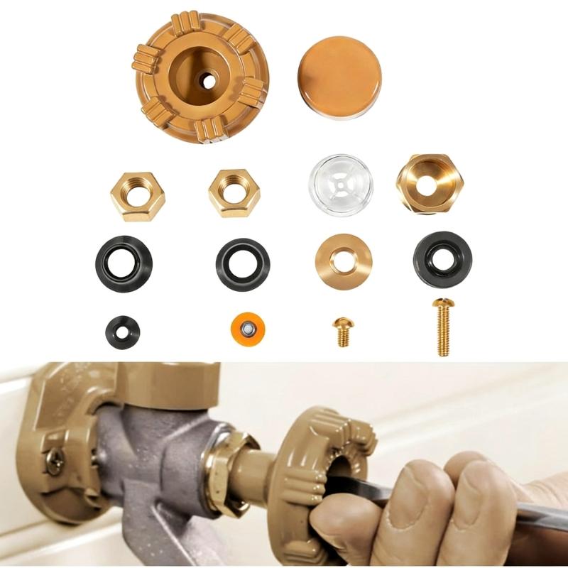 Outdoor Faucet Repair Kit with Metal Handle & Essential Replacement Parts Water Spigot Maintenance for Woodford Model 17