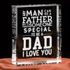 Crystal Keepsake Gift for Dad From Daughter Son - Acrylic Father's Day Christmas Birthday Present with "I Love You" Message, Heartfelt Sentimental Ke