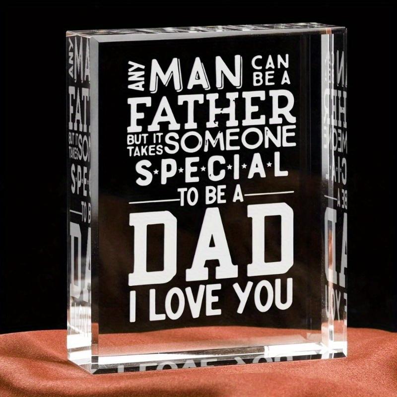 Kristall-Erinnerungsgeschenk für Papa von Tochter Sohn - Acryl Vatertag Weihnachten Geburtstag Geschenk mit "Ich liebe dich" Botschaft, Herzlich Sentimentale Erinn