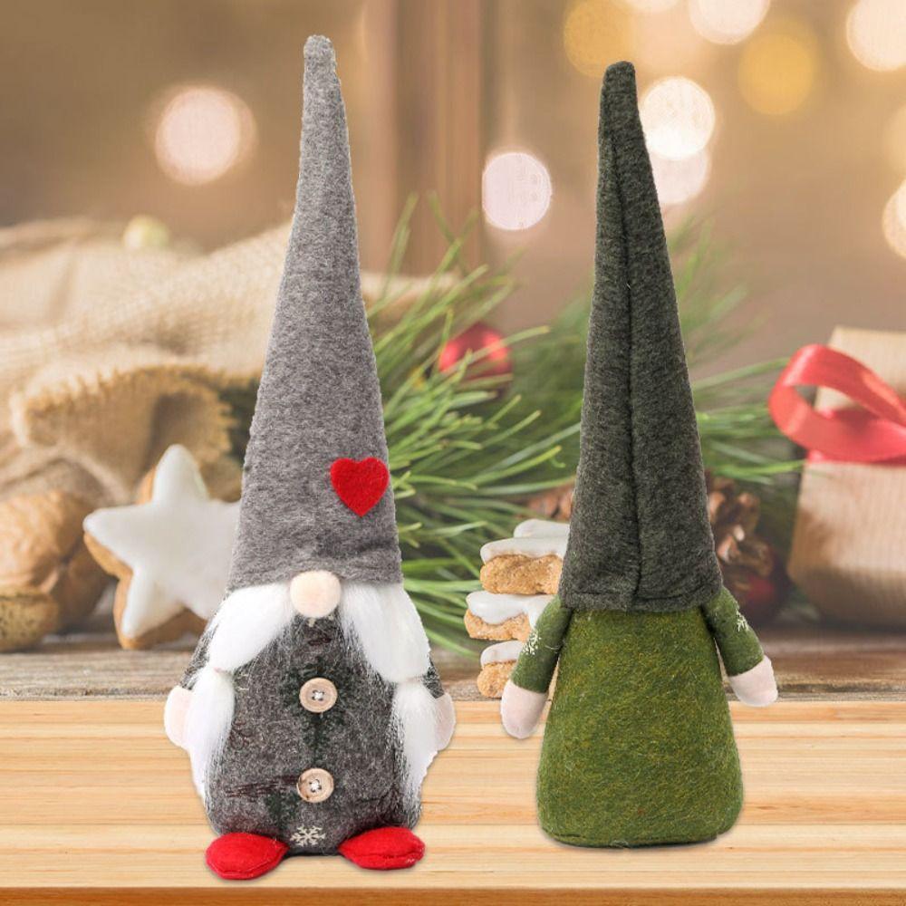 Mini Christmas Faceless Gnome Doll Kawaii Long Old Man Doll Knitted Christmas Doll  Living Room