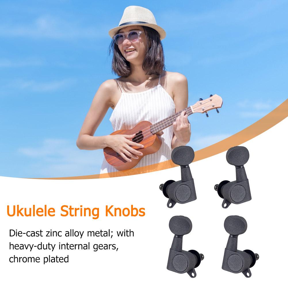 4pcs Ukulele Tuning Pegs Universal Strings Button Tuning Pegs Zinc Alloy Replacement Ukulele Parts Accessories