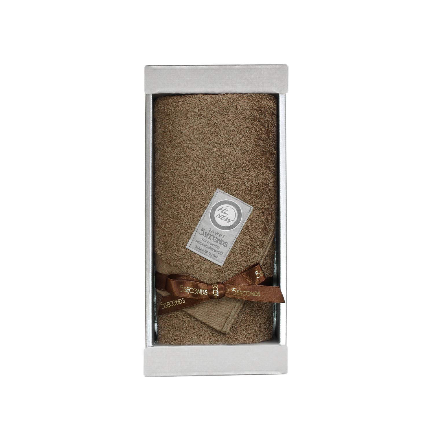 

Imabari Towel MEZAME Face Towel 1 Piece Gift Box 5SECONDS Towel Brown Hi,NEW