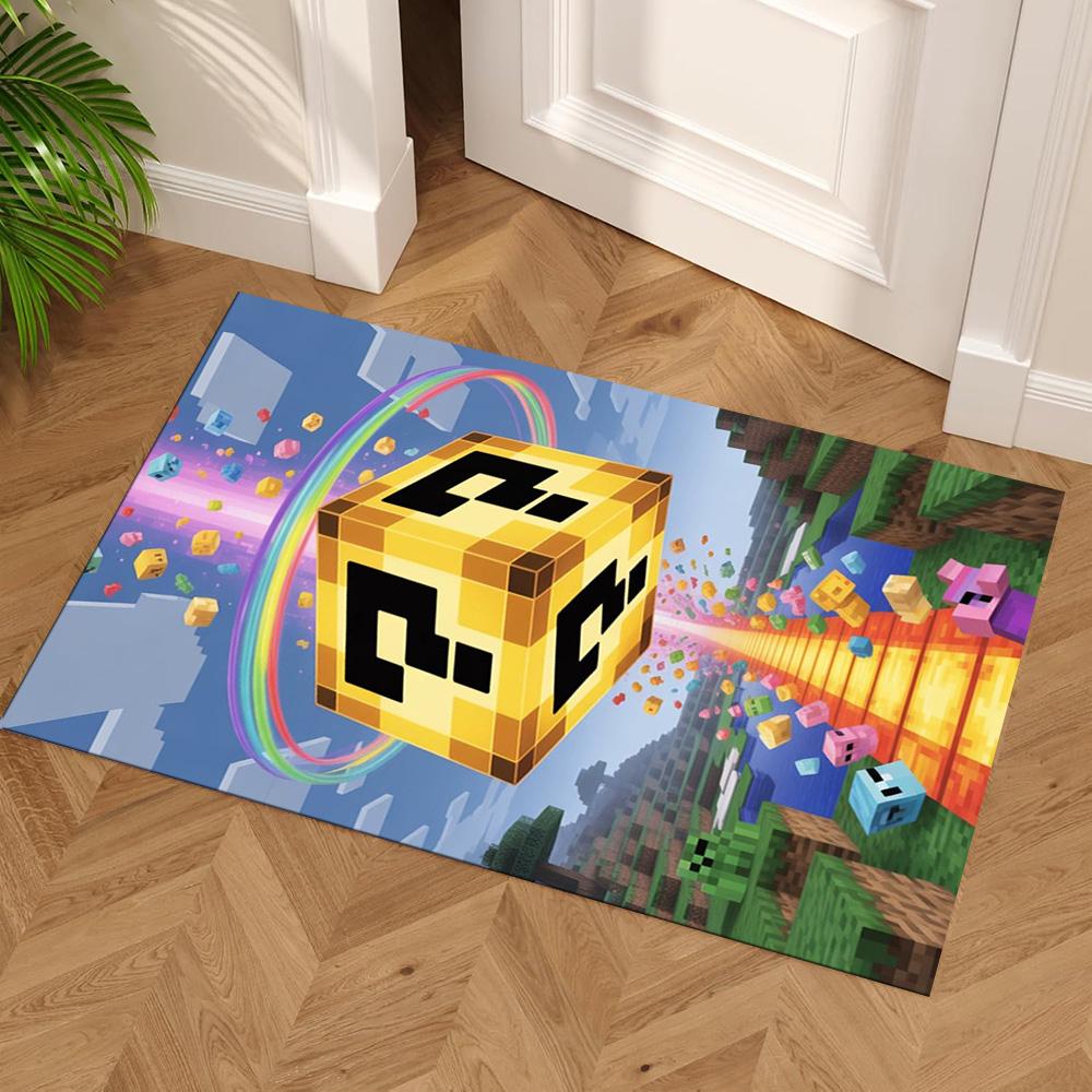 Minecraft Floor Rug Office Rug Perfect for Foyer Outdoor Balcony Entryway Antislip Carpet Anime Office Decor Perfect Gift for Women/Men