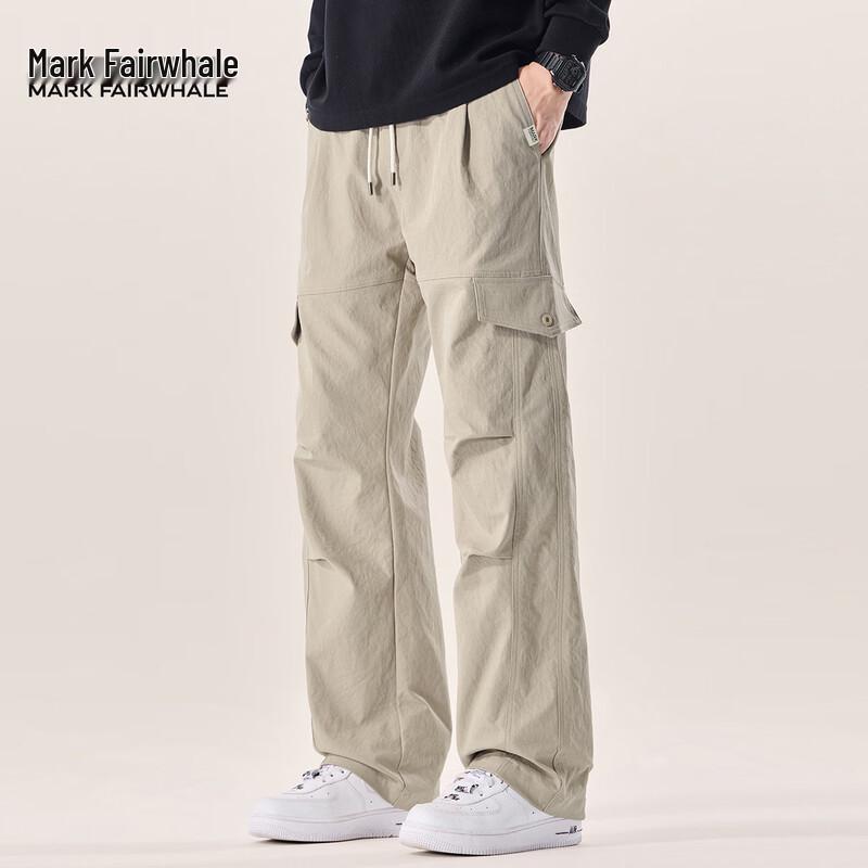 Mark Fairwhale Men's Multi-Pocket Workwear Straight-Leg Casual Pants