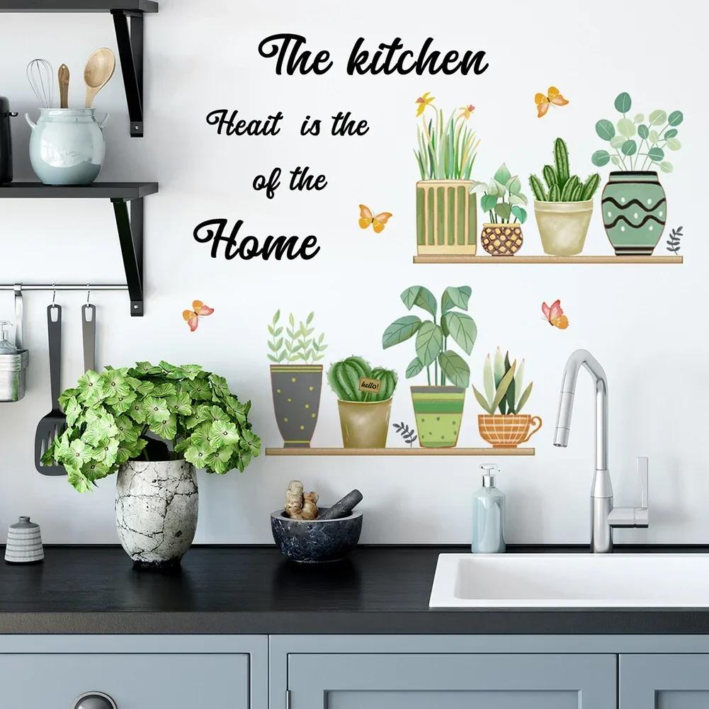 Creative Kitchen Wall Stickers Removable Vinyl PVC Living Room Kitchen Stain Resistant Home Decor Wall Stickers