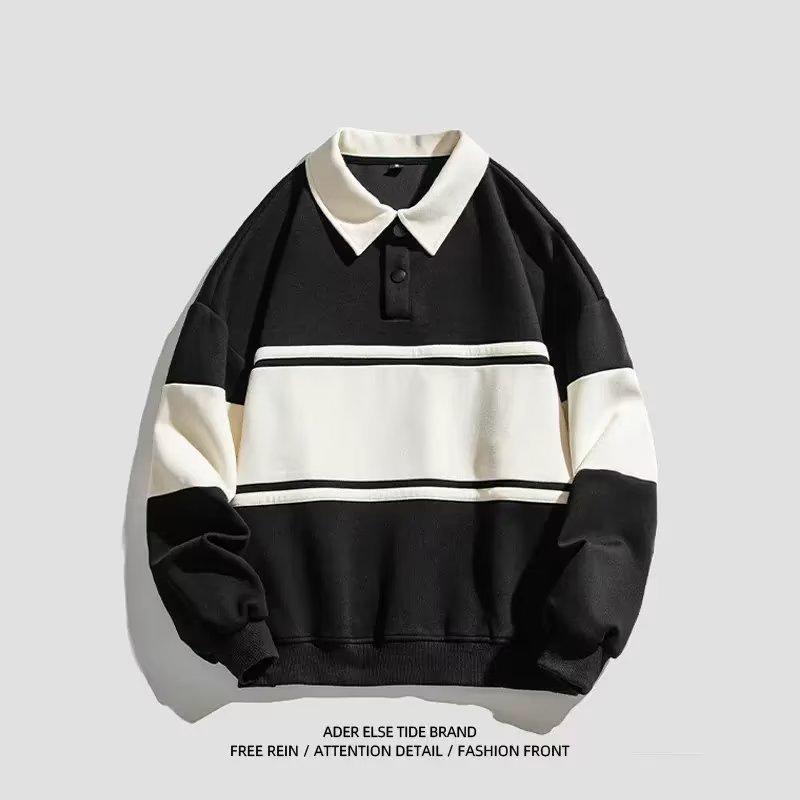 2023 Herbst Koreanisches Colorblock-Streifen-Herren-Sweatshirt - Trendiges Langarm-T-Shirt für Paare