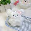 Blushing Bunny Plush Keychain - Adorable Rabbit Pendant and Puppy Doll Ornament.