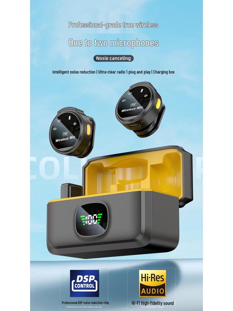 J6 Dual Wireless Magnetic Lapel Microphone with Noise Cancellation and Live Reverb