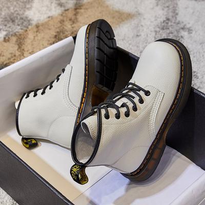 Saugfolienboden Martin Stiefel Damen Herbst neue Damen Plateau Stiefeletten Damen lässige Leder Damenstiefel Tide